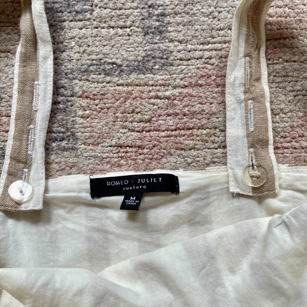 Romeo & Juliet Couture Striped Linen Jumpsuit M - Picture 12 of 15